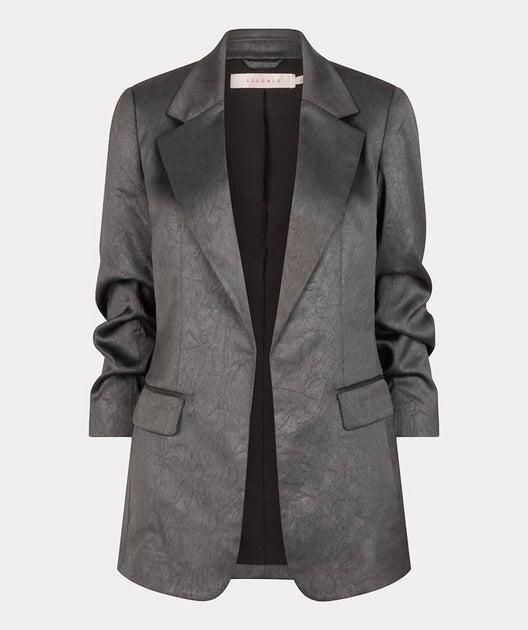 ESQUALO Shimmer Crinkle Blazer Grey US 4 4