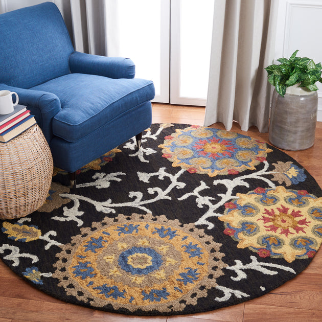 Safavieh Blossom BLM401 Area Rug Charcoal/Multi 4