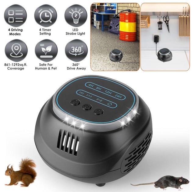 ERUULE GPCT5491 Ultrasonic Rodent Repellent Black 2