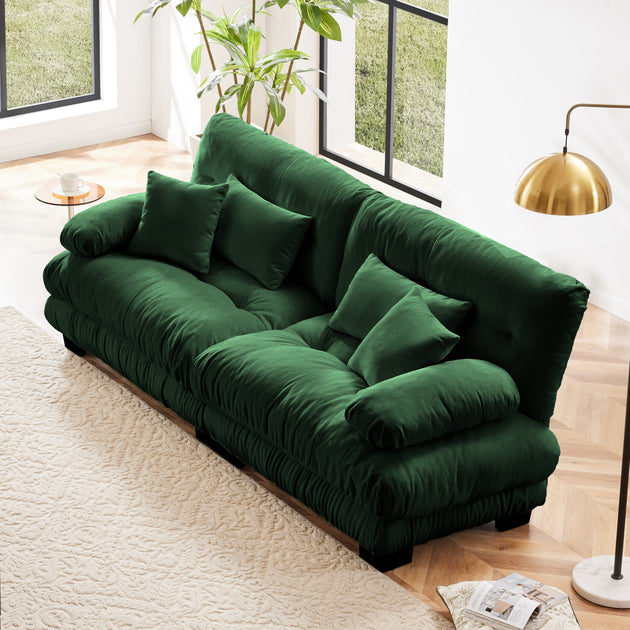 Streamdale Cloud Couch 2 Seater Sofa Chenille Green 2
