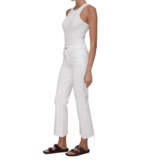 Le Jean Bella Crop Flare Jeans White 31 4