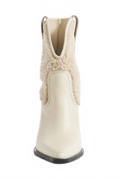 Free People Pitchfork Shearling Western Boot White US 8 4