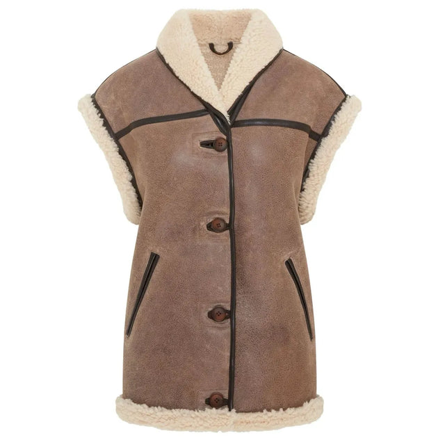 TruClothing Shearling Leather Gilet Grey XSmall 3