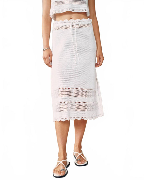 Bella Dahl Crochet Midi Skirt White Small 2