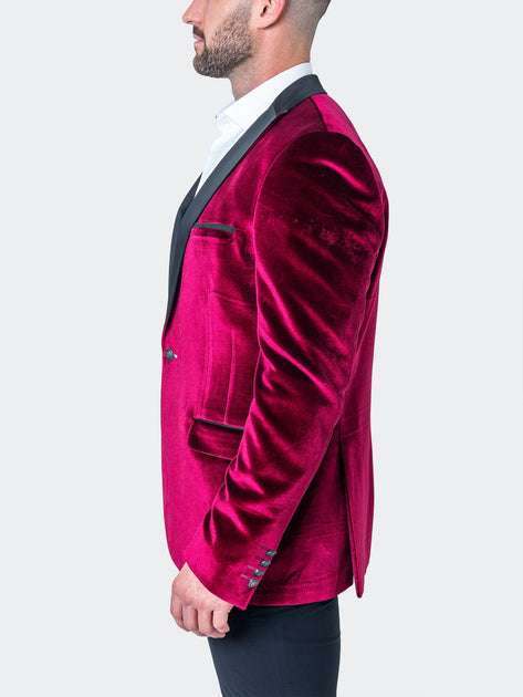 Maceoo Tesla Velvet Blazer Red Medium 4