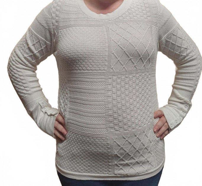 Dylan Stella Crewneck Sweater White XLarge 2