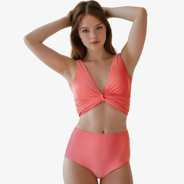 Calypsa Emery Wrap Swim Set Black Plus Size 1X 2