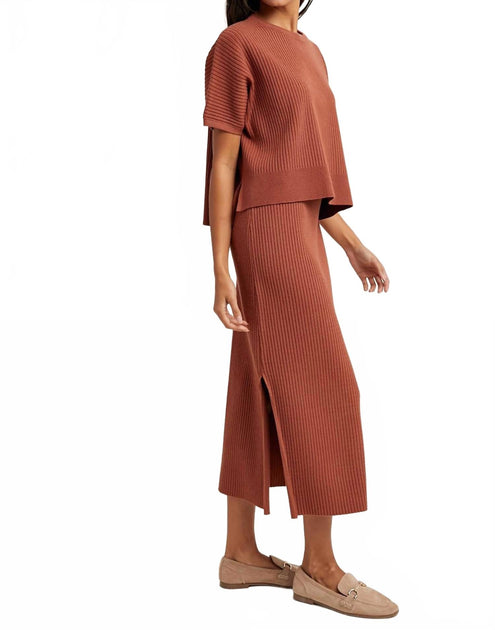 WISHLIST Vienna Knit Skirt Brown Small 4