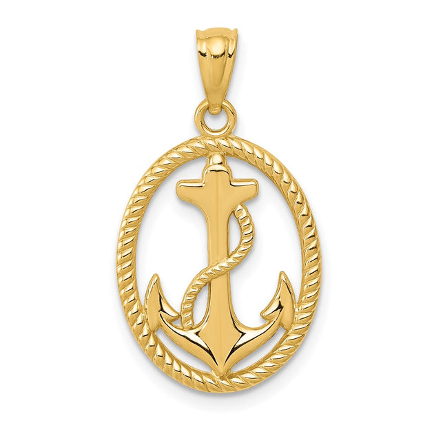 Diamond2Deal Anchor Rope Pendant Gold 2
