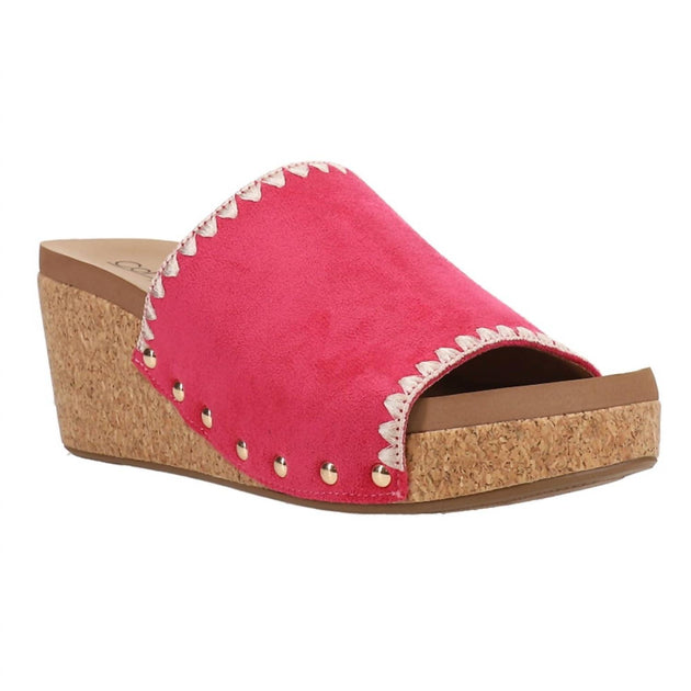 Corkys Footwear Stitch & Slide Wedge Sandal Red US 7 2