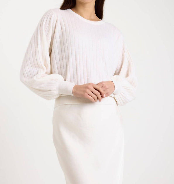 Brodie Cashmere Pixie Ribbed Crewneck Top Multi Small 3