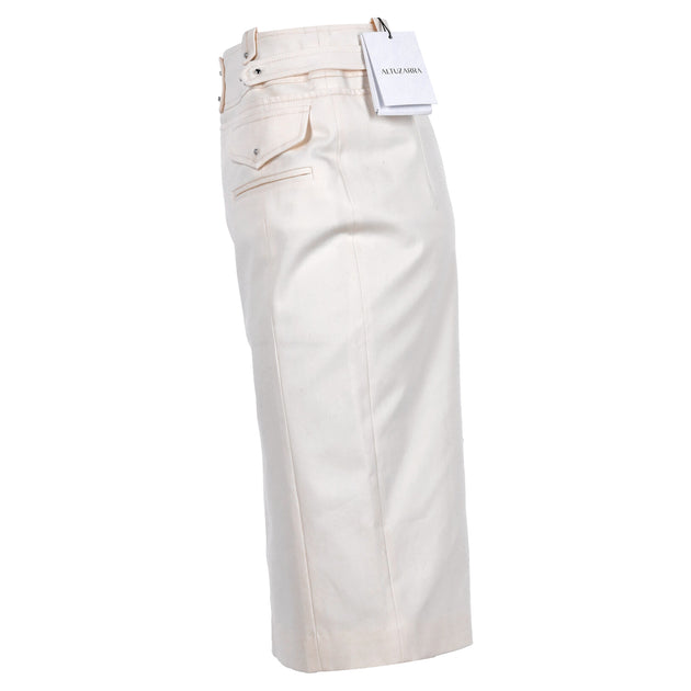 Altuzarra Bleistiftrock Midi mit Taillendetail Weiß EU 40 3