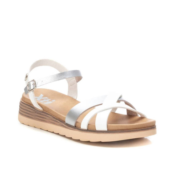 Xti Women's Low Wedge Strappy Sandals White US 6 2