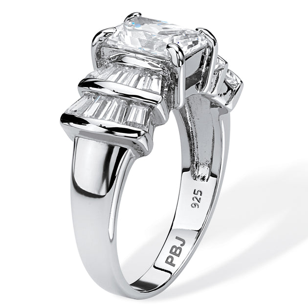 Palm 3.10 TCW Cubic Zirconia Ring Silver US 7 3