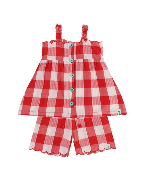 Lilly and Sid 2pc Short Set Red Gingham 0-3 Months 2