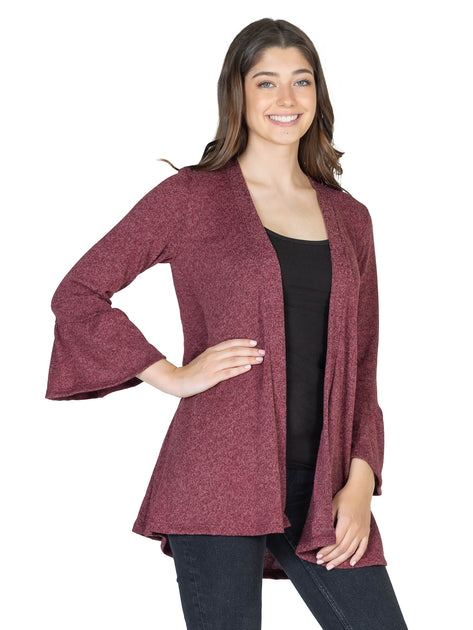 24seven Comfort Apparel Knit Cardigan Pink XLarge 3