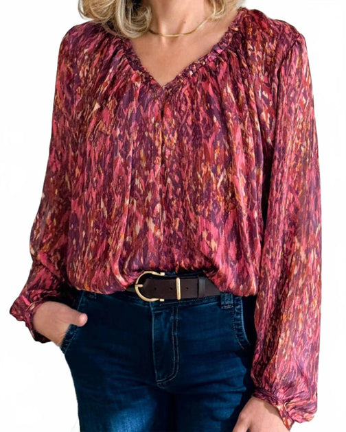 Dear John Denim Piaf V-Neck Blouse Multi Large 3