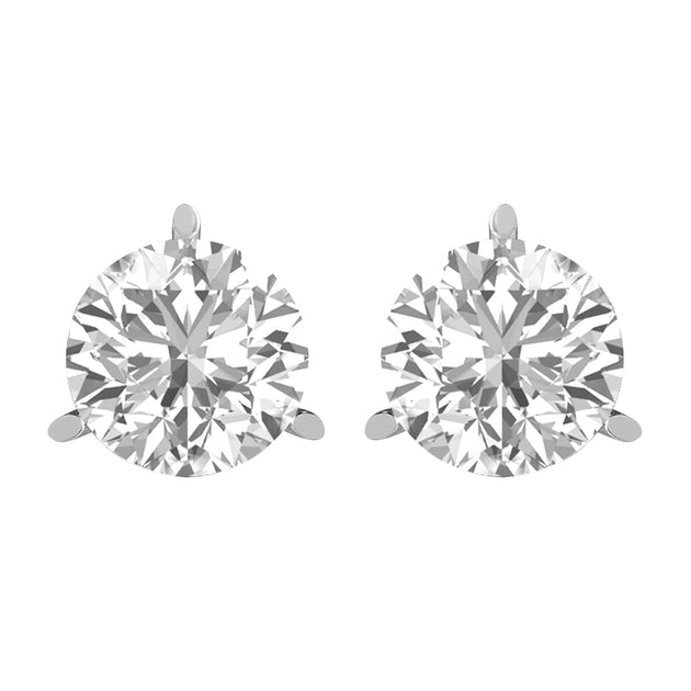 Diamond2Deal Lab Grown Diamond Stud Earrings Silver 3