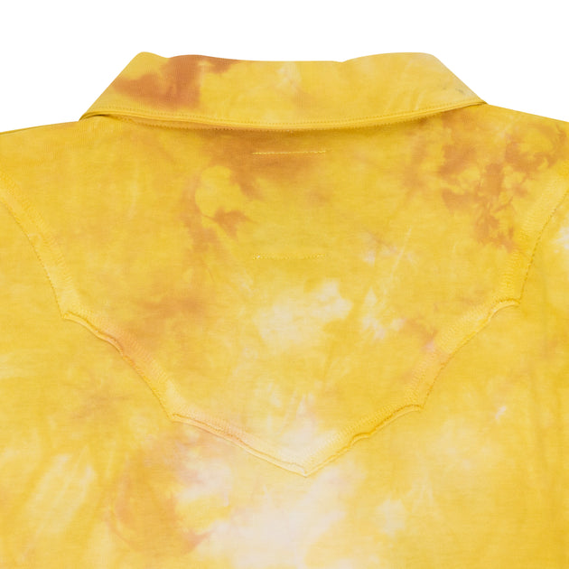 Faccies Tie Dye Western Polo Orange Yellow Medium 3