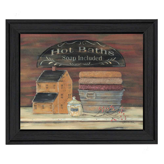 Hivvago Hot Bath 4 Framed Print Black 40.6 cm 3