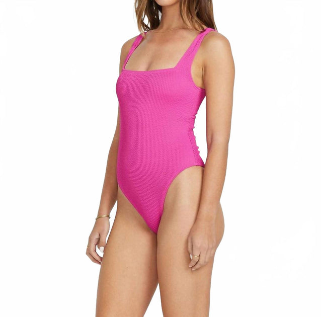 Billabong Summer High Square Neck One Piece Pink XLarge 3