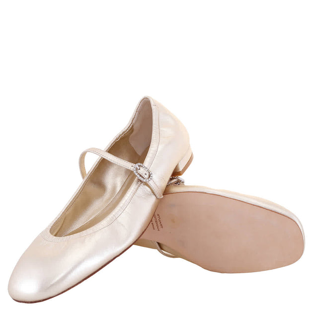 Stuart Weitzman Claris Ballet Flats Light Gold US 5-6 3