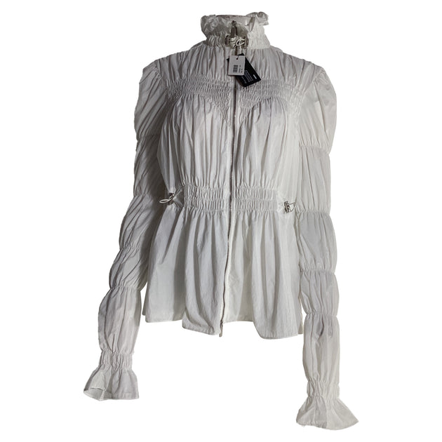 Off-White Smocked Zipped Blouse White IT 46 2
