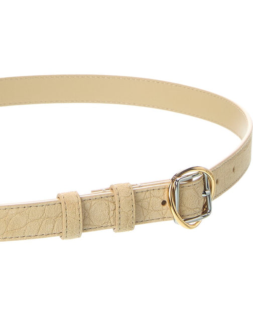 Jacquemus Salon Croc-Embossed Suede Belt Beige 80 cm 3
