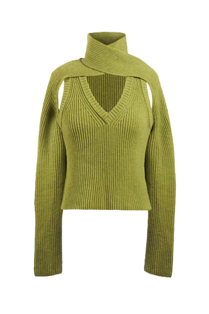 Wynn Hamlyn Loop Chunky Knit Sweater Green Medium 3