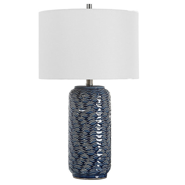 Hivvago 27 Inch Ceramic Table Lamp Blue 2