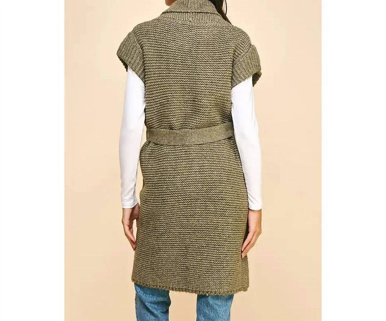 PINCH Belted Sweater Cardigan Grey Medium/Large 3