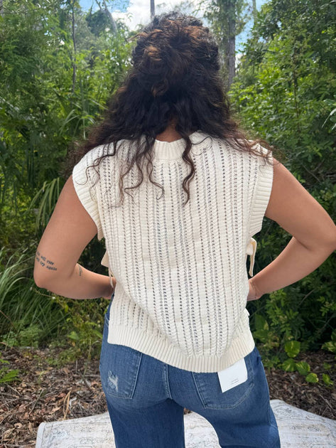 Heyson Cable Knit Sweater Top Beige Large 4