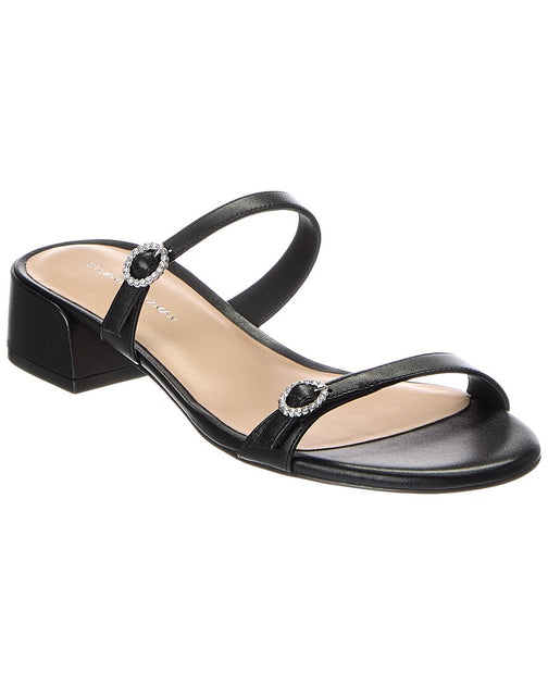 Stuart Weitzman Ginger Xtal Block Sandal Black US 9 2