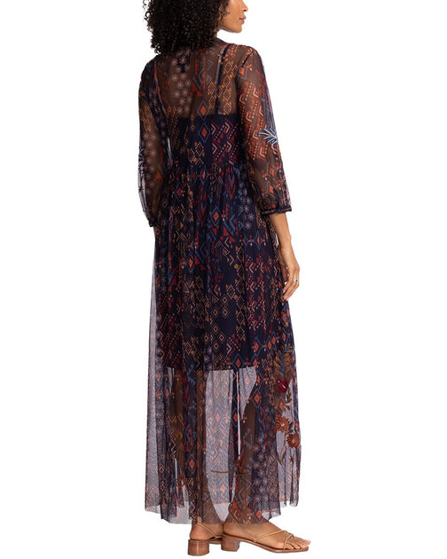 Johnny Was Theia Dress Blue Small 3