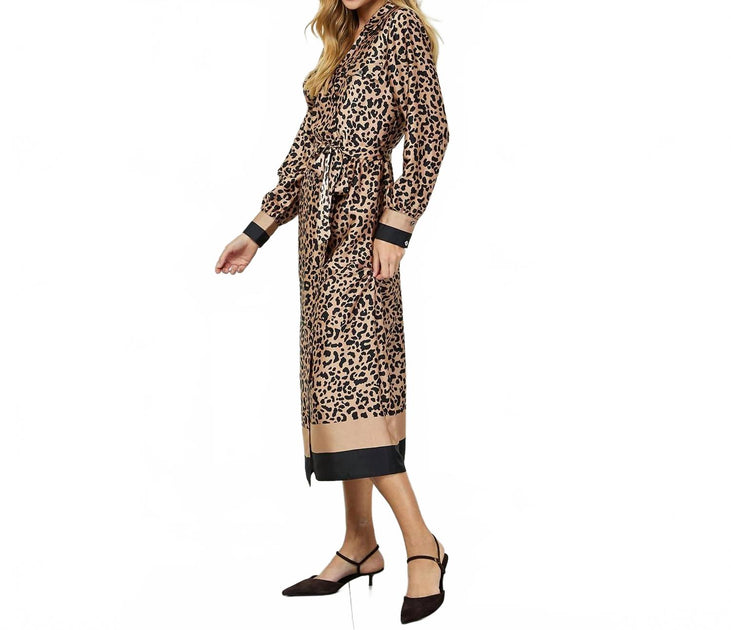 Luxology Leopard Wrap Midi Dress Multi Small 3