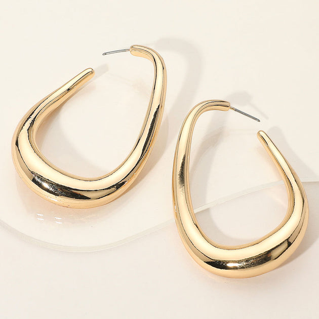 FASHNZFAB Abstract Hoop Earrings Gold 2