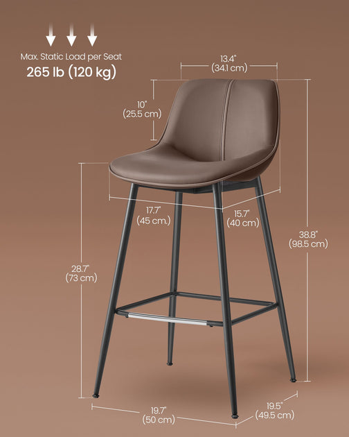 Hivvago Bar Stool Set Ink Black 6