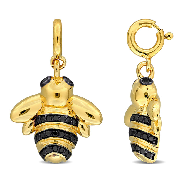 Mimi & Max Bee Charm Black Rhodium Silver Black 2