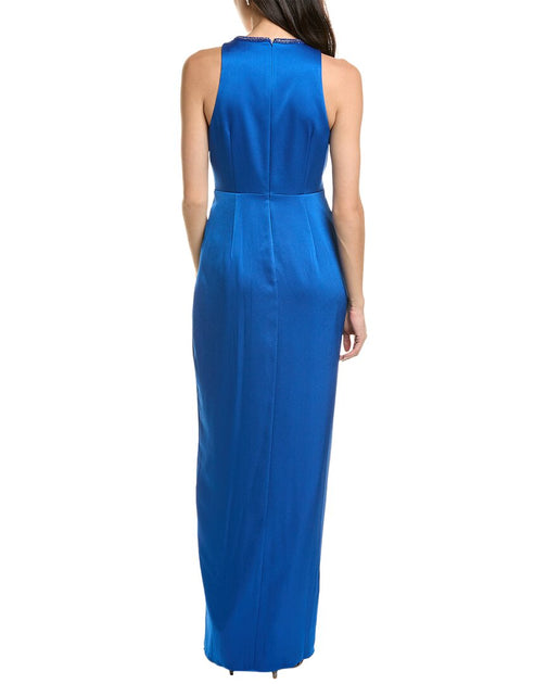 Aidan Mattox Slim Column Gown Blue US 0 3