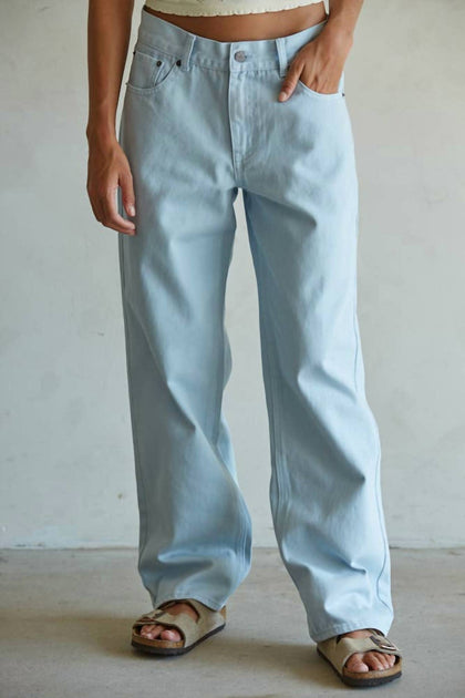 By Together Woven Straight Leg Pants Blue Medium 2