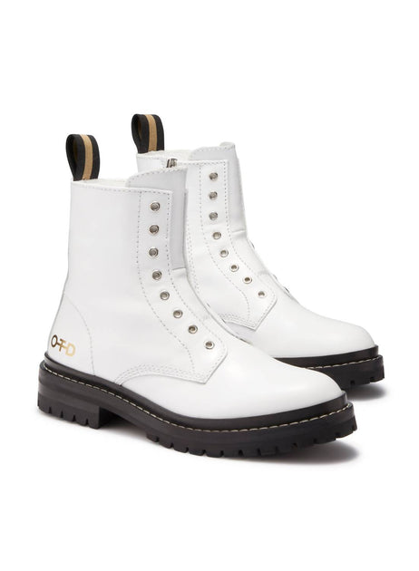 ON THIS DAY Laceless Leather Combat Boots White US 7 2
