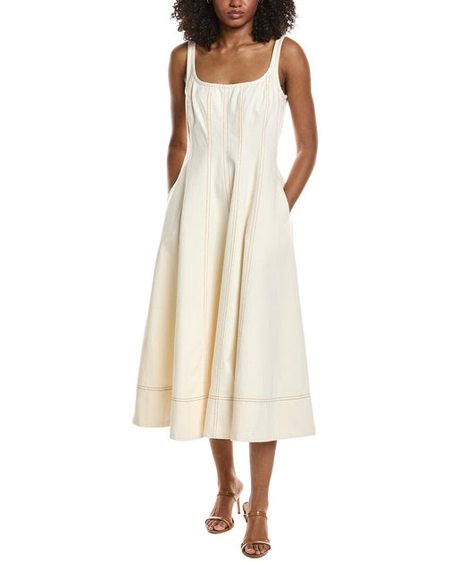 Tocin Tia Midi Dress Ivory US 4 2