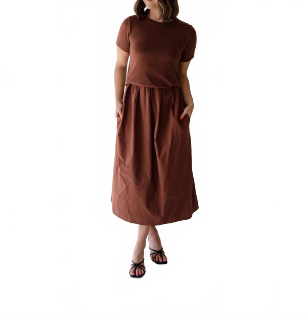 WISHLIST Lennie Sweater Midi Dress Brown Large 4