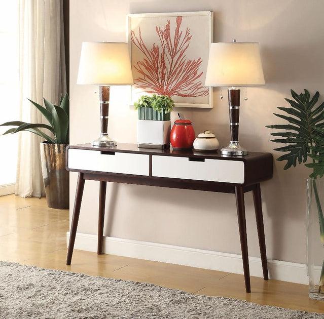 Hivvago Sofa Table Espresso & White 2