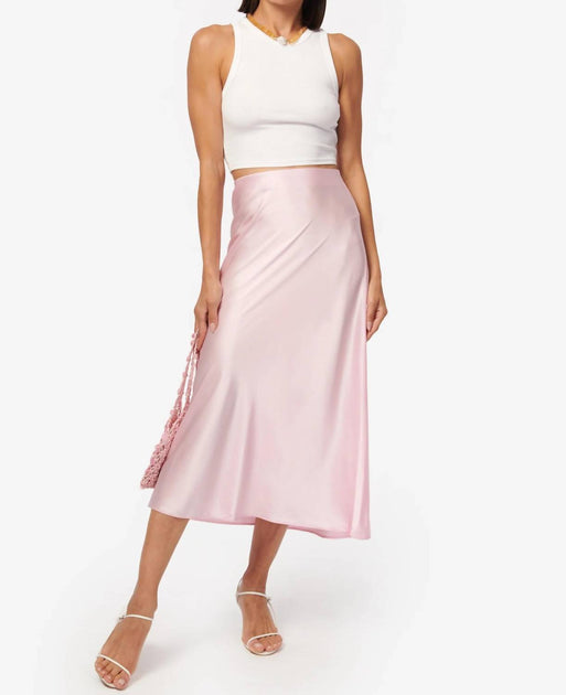 Cami NYC Aviva Silk Slip Skirt Pink Large 4