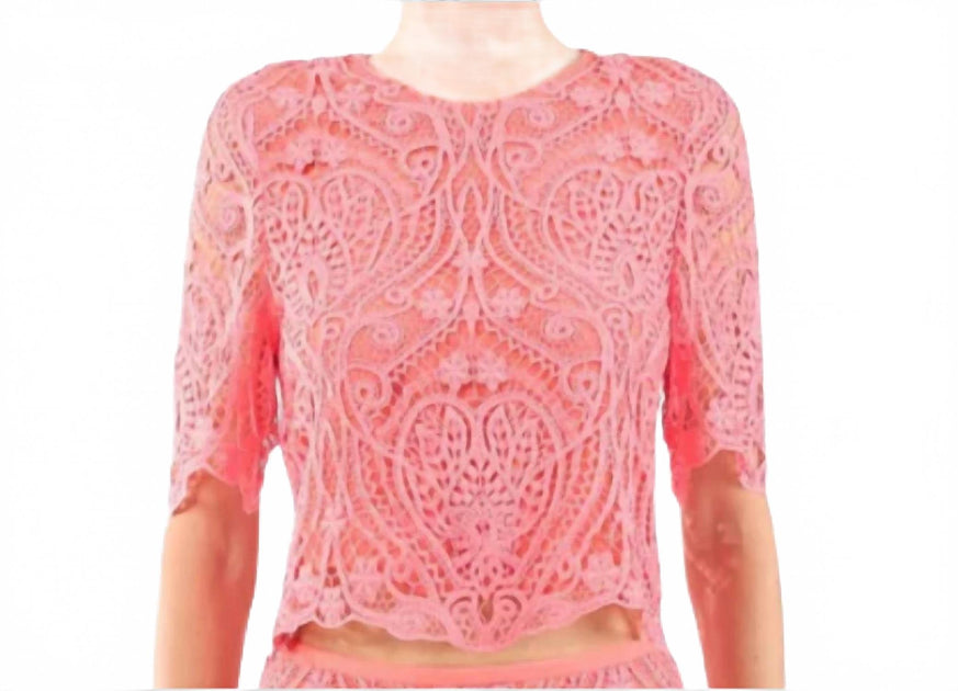 Le Superbe Rosey Glo Lace Tee Pink US 6 3