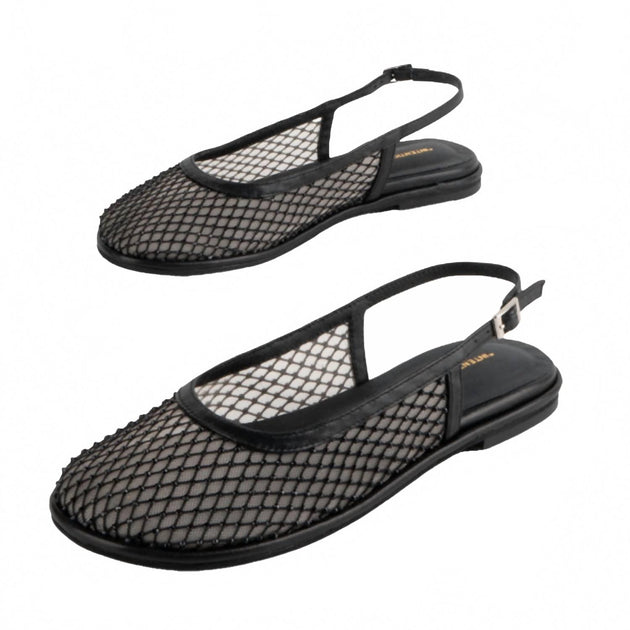 Intentionally Blank Anna Mesh Slingback Ballet Flat Black US 7 4