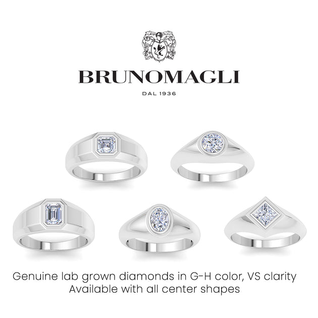 Bruno Magli Men's Solitaire Ring Silver US 9 6