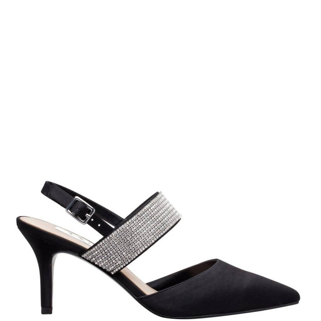 Nina Tenille Luster Satin Heels Black US 6.5 2