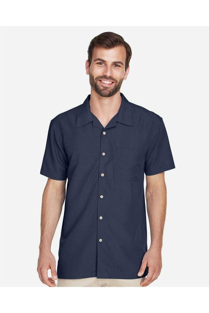 Harriton Barbados Camp Shirt Blue Medium 4